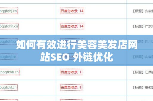 如何有效进行美容美发店网站SEO 外链优化