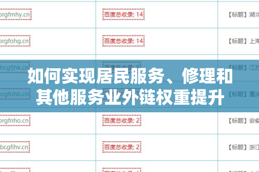 如何实现居民服务、修理和其他服务业外链权重提升