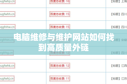 电脑维修与维护网站如何找到高质量外链