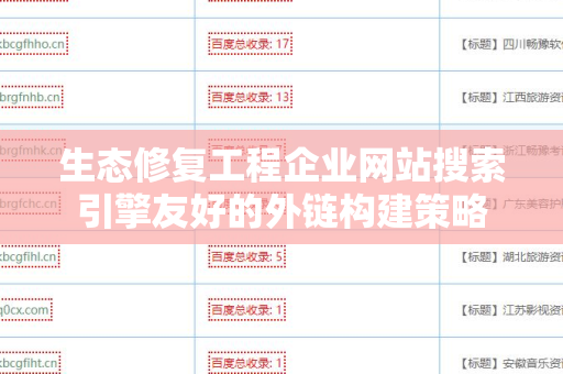 生态修复工程企业网站搜索引擎友好的外链构建策略