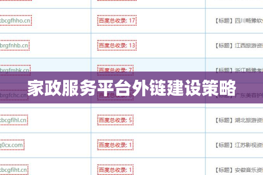 家政服务平台外链建设策略
