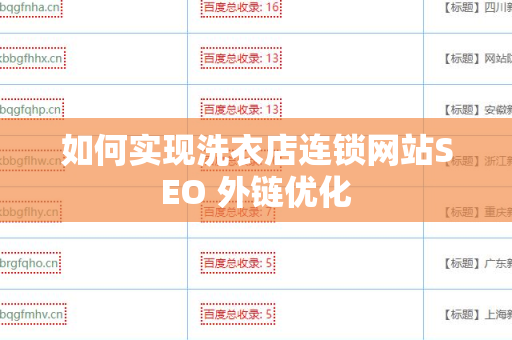 如何实现洗衣店连锁网站SEO 外链优化