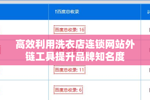 高效利用洗衣店连锁网站外链工具提升品牌知名度