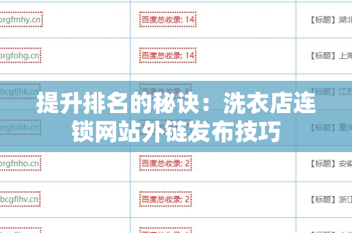 提升排名的秘诀：洗衣店连锁网站外链发布技巧