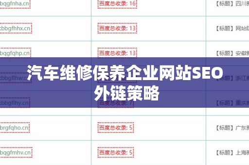 汽车维修保养企业网站SEO 外链策略