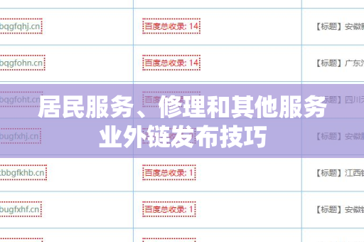 居民服务、修理和其他服务业外链发布技巧