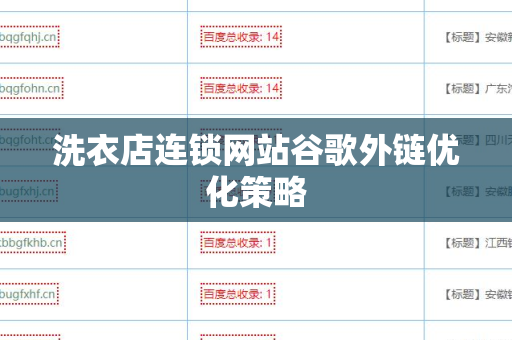 洗衣店连锁网站谷歌外链优化策略