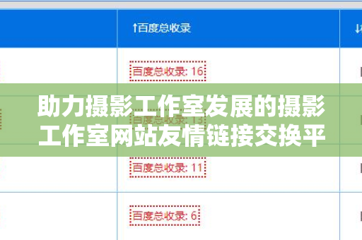 助力摄影工作室发展的摄影工作室网站友情链接交换平台