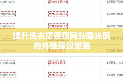 提升洗衣店连锁网站曝光度的外链建设策略