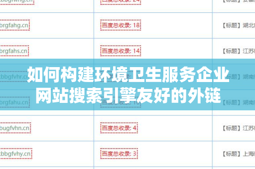 如何构建环境卫生服务企业网站搜索引擎友好的外链