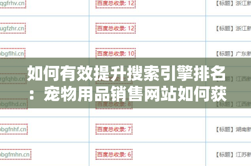 如何有效提升搜索引擎排名：宠物用品销售网站如何获取外链资源