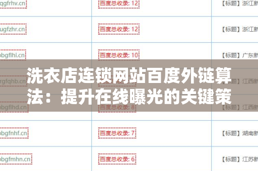 洗衣店连锁网站百度外链算法：提升在线曝光的关键策略