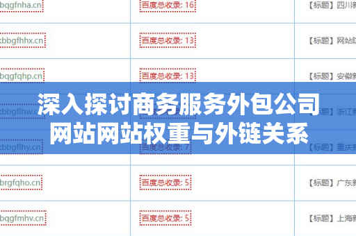 深入探讨商务服务外包公司网站网站权重与外链关系