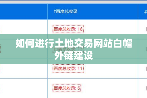 如何进行土地交易网站白帽外链建设