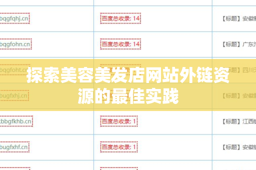 探索美容美发店网站外链资源的最佳实践