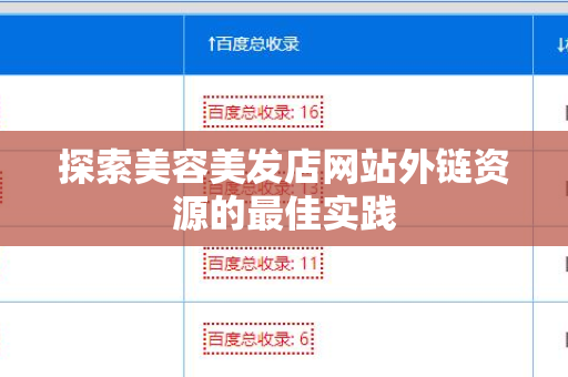 探索美容美发店网站外链资源的最佳实践
