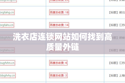 洗衣店连锁网站如何找到高质量外链
