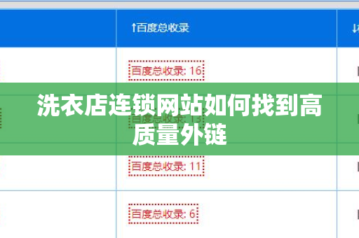 洗衣店连锁网站如何找到高质量外链