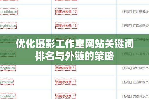 优化摄影工作室网站关键词排名与外链的策略