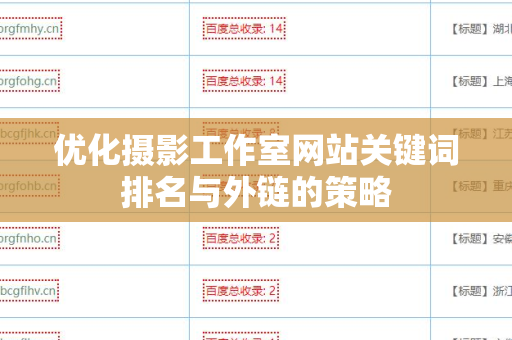 优化摄影工作室网站关键词排名与外链的策略