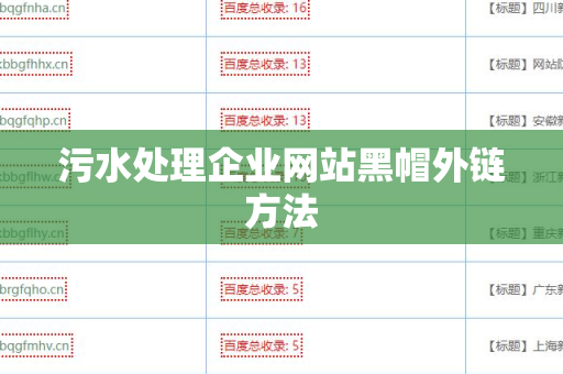 污水处理企业网站黑帽外链方法