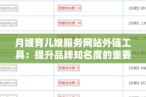 月嫂育儿嫂服务网站外链工具：提升品牌知名度的重要利器