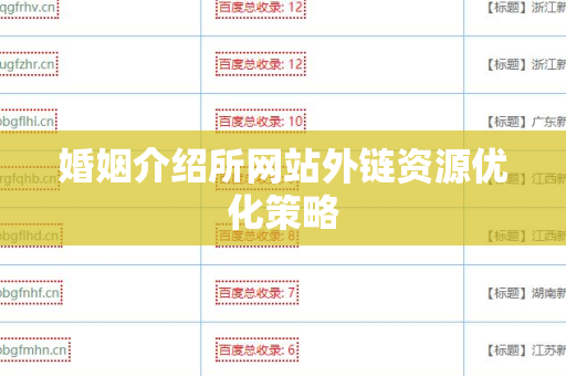 婚姻介绍所网站外链资源优化策略