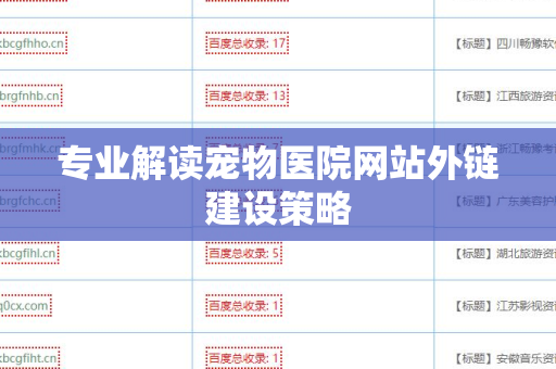 专业解读宠物医院网站外链建设策略