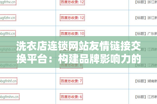 洗衣店连锁网站友情链接交换平台：构建品牌影响力的有效策略