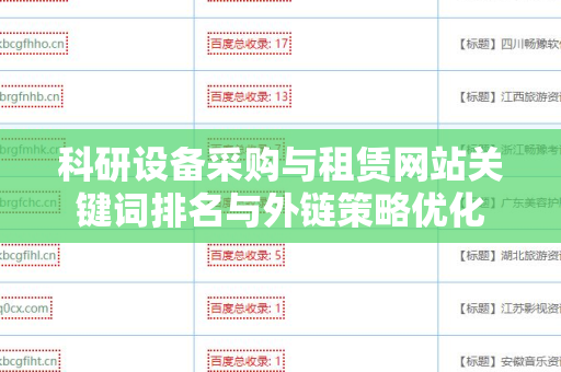 科研设备采购与租赁网站关键词排名与外链策略优化