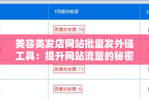 美容美发店网站批量发外链工具：提升网站流量的秘密武器