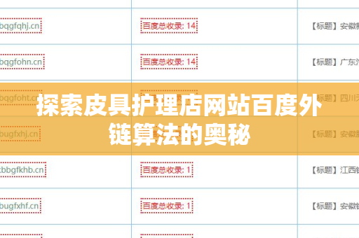 探索皮具护理店网站百度外链算法的奥秘