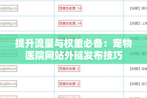 提升流量与权重必备：宠物医院网站外链发布技巧