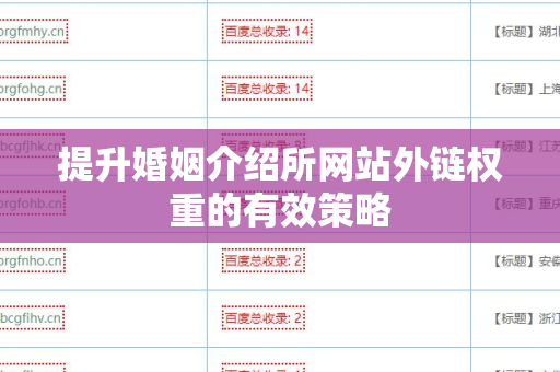 提升婚姻介绍所网站外链权重的有效策略
