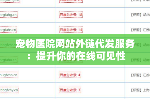 宠物医院网站外链代发服务：提升你的在线可见性