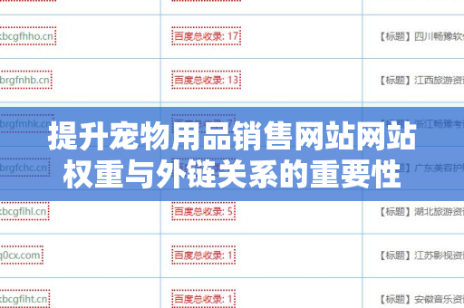 提升宠物用品销售网站网站权重与外链关系的重要性