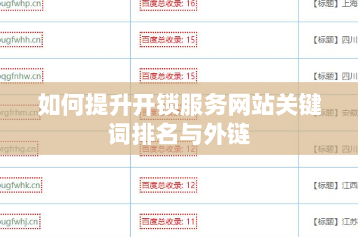 如何提升开锁服务网站关键词排名与外链