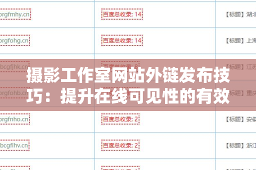 摄影工作室网站外链发布技巧：提升在线可见性的有效策略