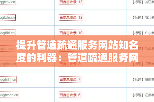 提升管道疏通服务网站知名度的利器：管道疏通服务网站批量发外链工具