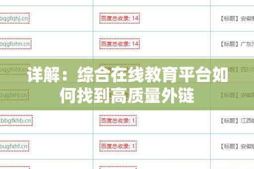 详解：综合在线教育平台如何找到高质量外链