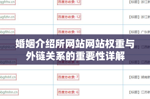 婚姻介绍所网站网站权重与外链关系的重要性详解