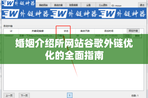 婚姻介绍所网站谷歌外链优化的全面指南