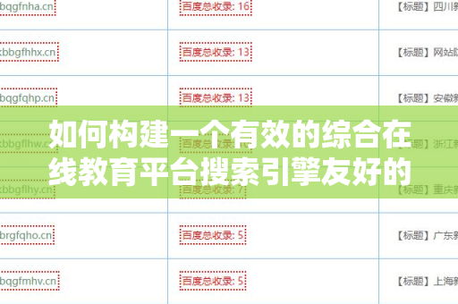 如何构建一个有效的综合在线教育平台搜索引擎友好的外链