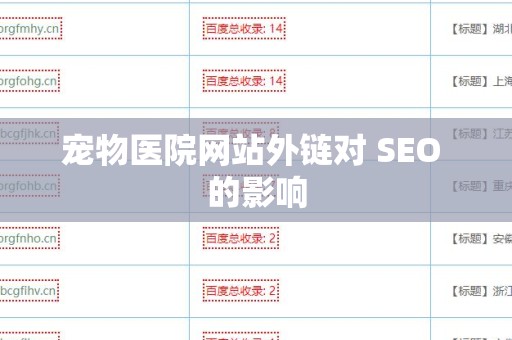 宠物医院网站外链对 SEO 的影响