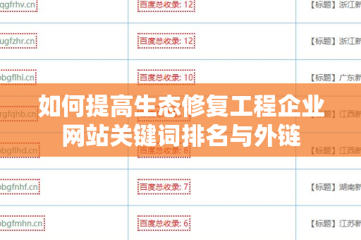 如何提高生态修复工程企业网站关键词排名与外链
