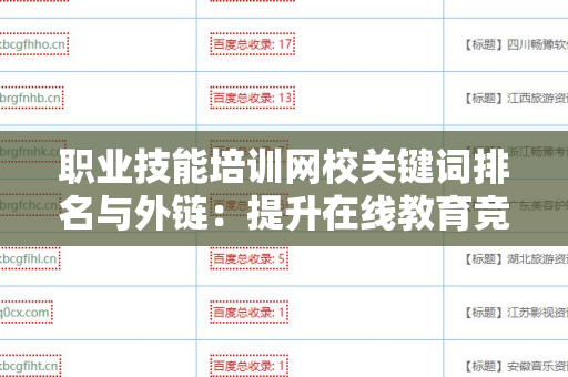 职业技能培训网校关键词排名与外链：提升在线教育竞争力的关键策略