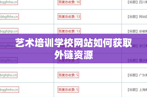 艺术培训学校网站如何获取外链资源