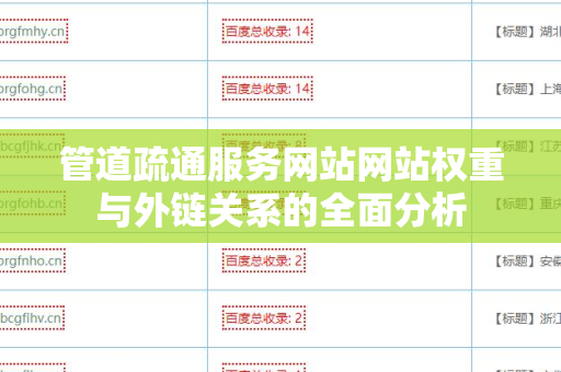 管道疏通服务网站网站权重与外链关系的全面分析