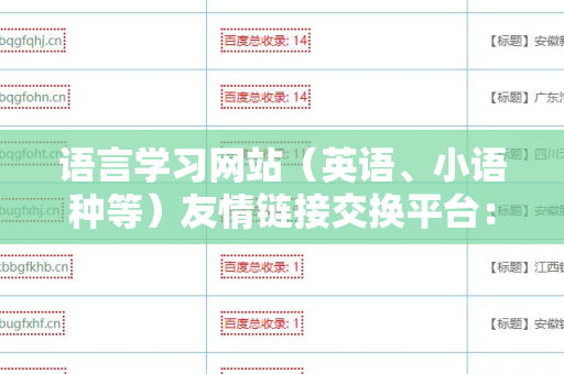 语言学习网站（英语、小语种等）友情链接交换平台：提升网站流量的秘密武器