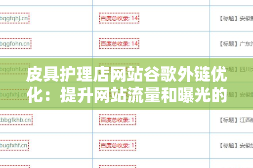 皮具护理店网站谷歌外链优化：提升网站流量和曝光的策略